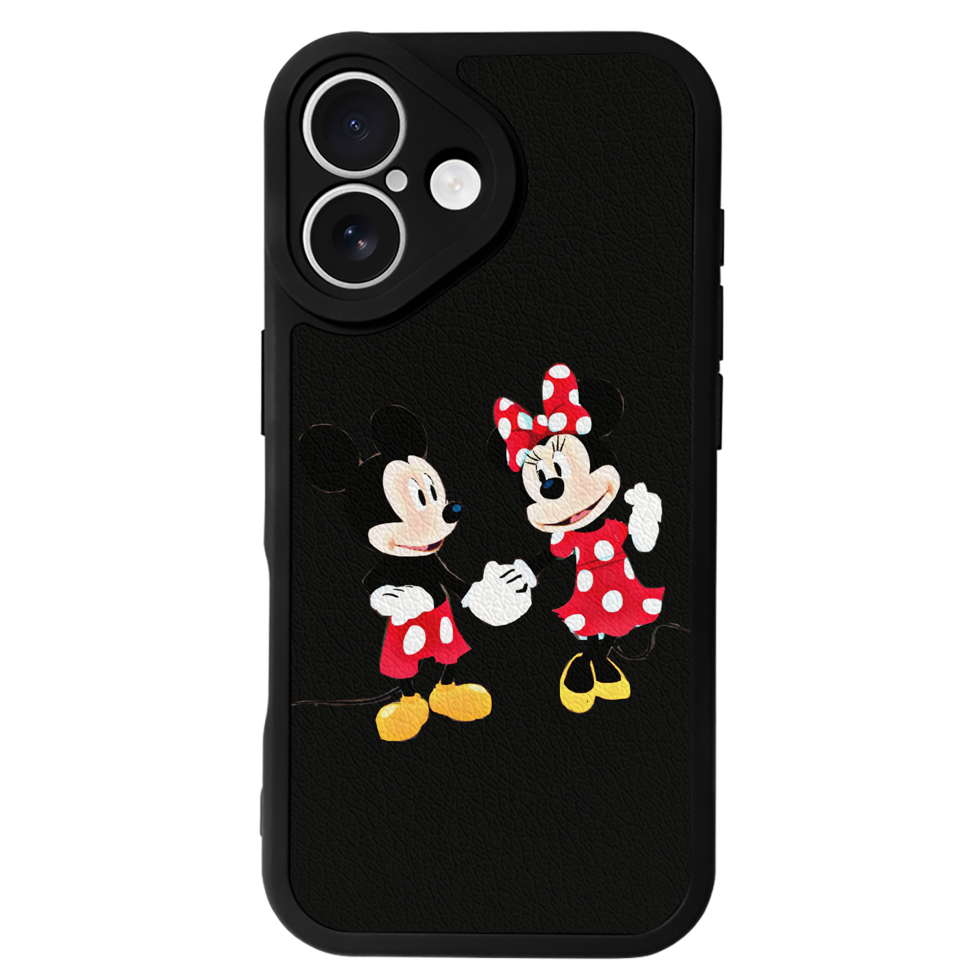 （画像用） ミッキーマウス Mickey Mouse 【iPhone 16シリーズ対応】シリコンスマホケース（レザー調） 材質：シリコン